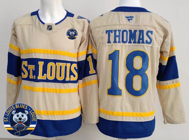 Men St.Louis Blues #18 Thomas Cream 2025 Fanatics Home Premium NHL Jersey style 4